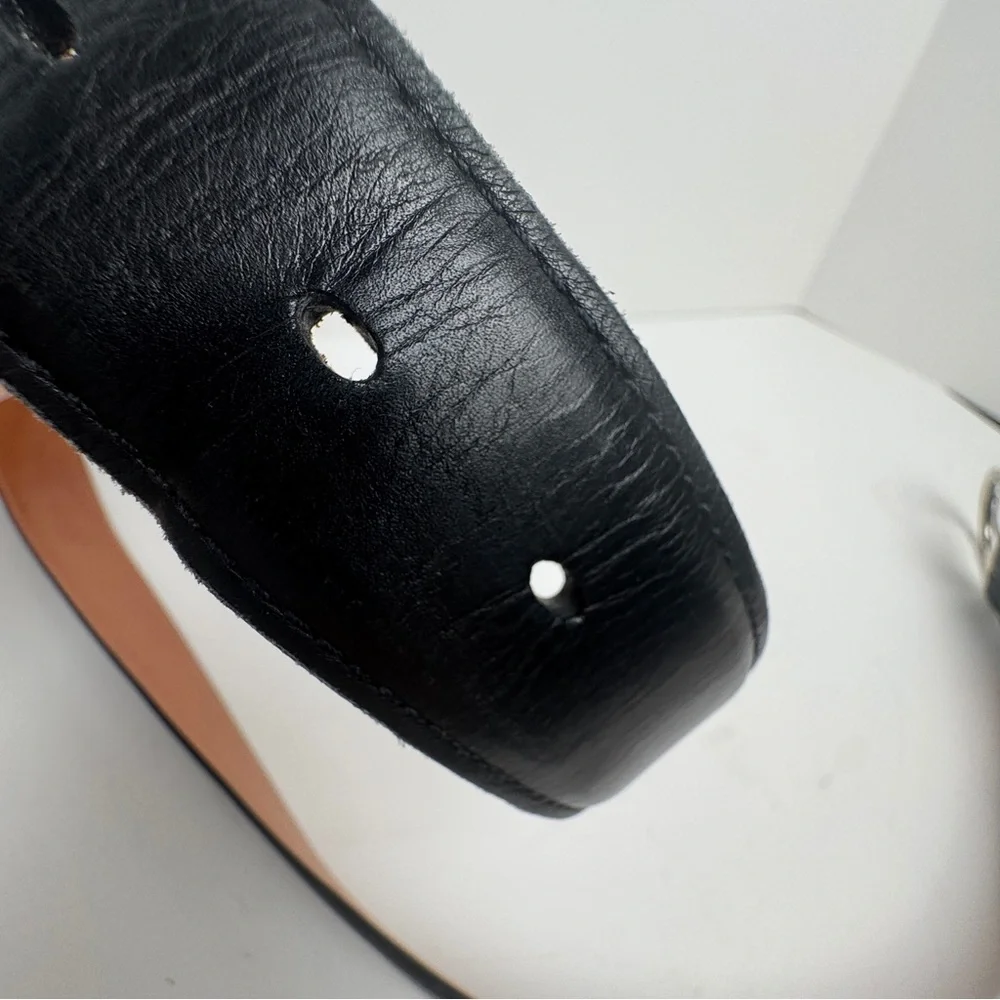 Allen Edmunds 40 Black Genuine Leather Belt Made In USA